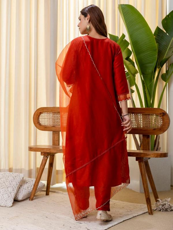 VP 9805 R Embroidred Kurta Sets with Sequins Work Women Suits